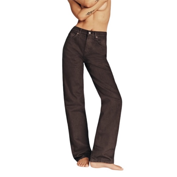 REFORMATION JEANS Val 90s Mid Rise Straight Jeans in Espresso - Picture 1 of 8